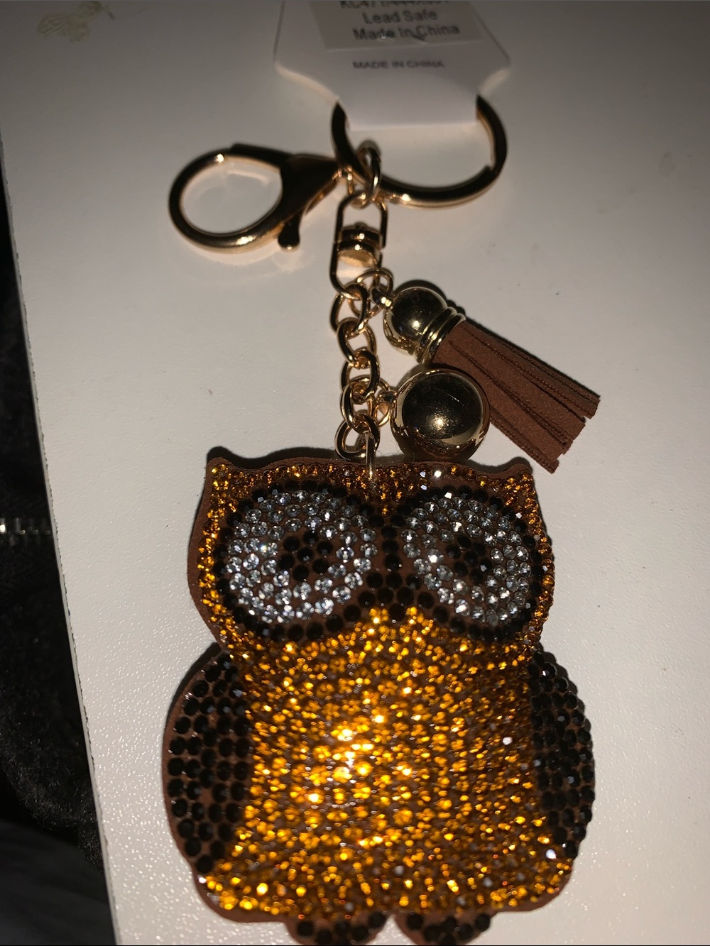 Owl purse/bag charm Keychain w/tassel